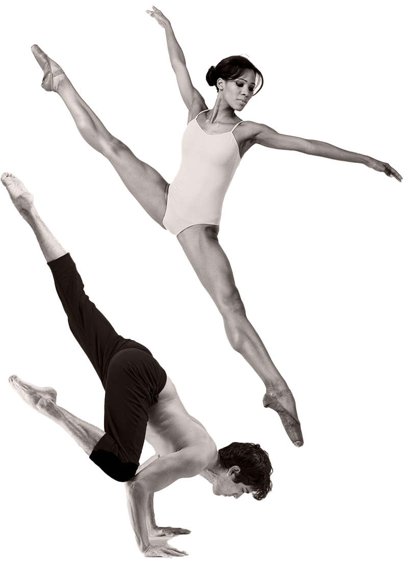Clara and Carlos showcasing ballet and yoga